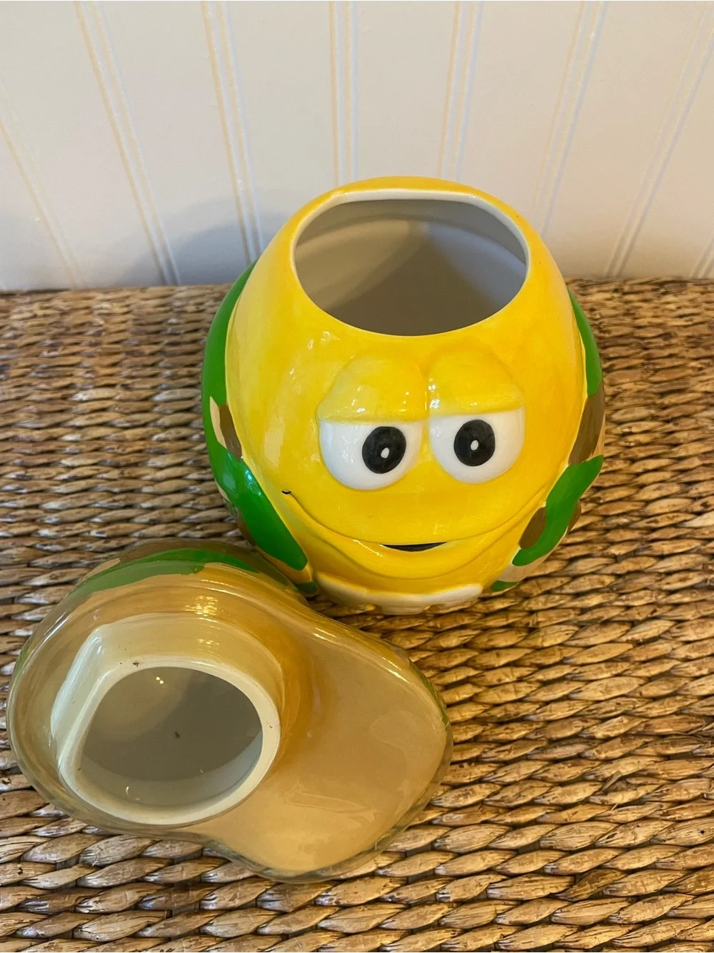 NWOB-M&M'S Yellow Camouflage Ceramic Candy Jar